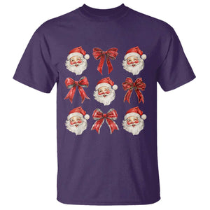 Plaid Coquette Bow Santa Claus T Shirt Merry Xmas Festive TS02 Purple Print Your Wear