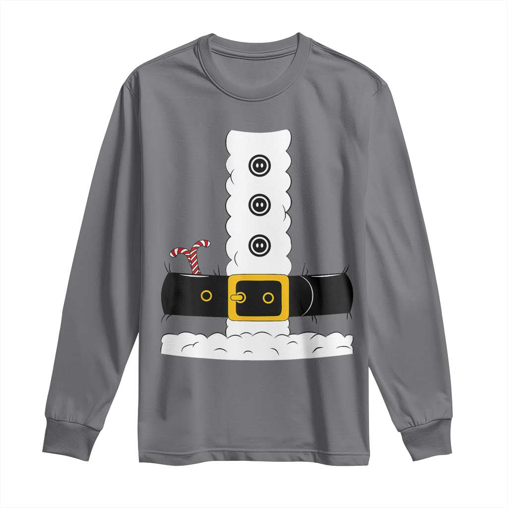 Santa Claus Suit Costume Long Sleeve Shirt Retro Festive Christmas Vibe TS02 Charcoal Print Your Wear
