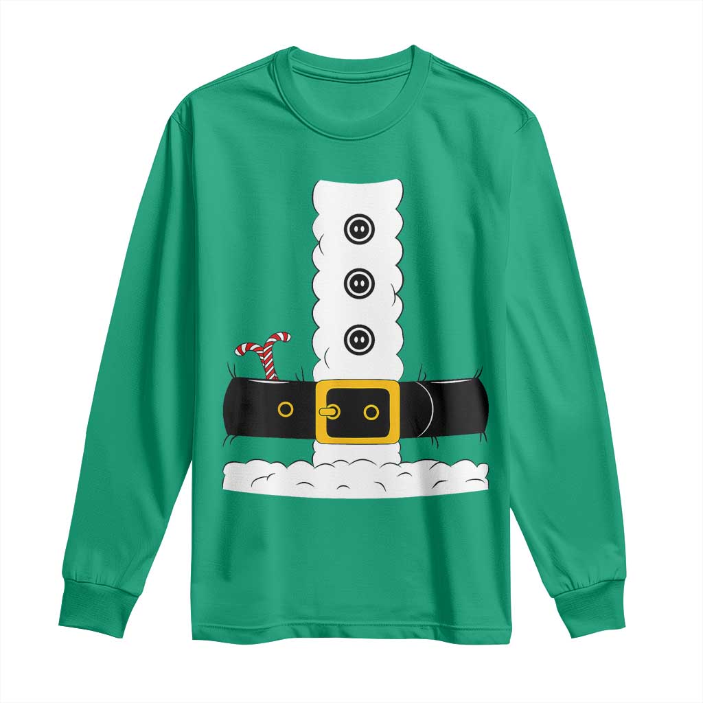 Santa Claus Suit Costume Long Sleeve Shirt Retro Festive Christmas Vibe TS02 Irish Green Print Your Wear