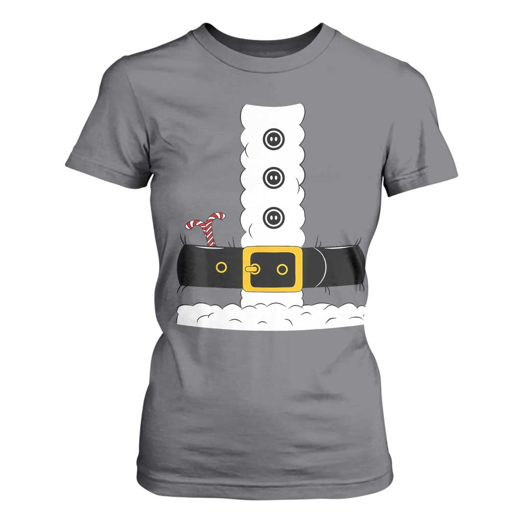 Santa Claus Suit Costume T Shirt For Women Retro Festive Christmas Vibe TS02 Charcoal Print Your Wear