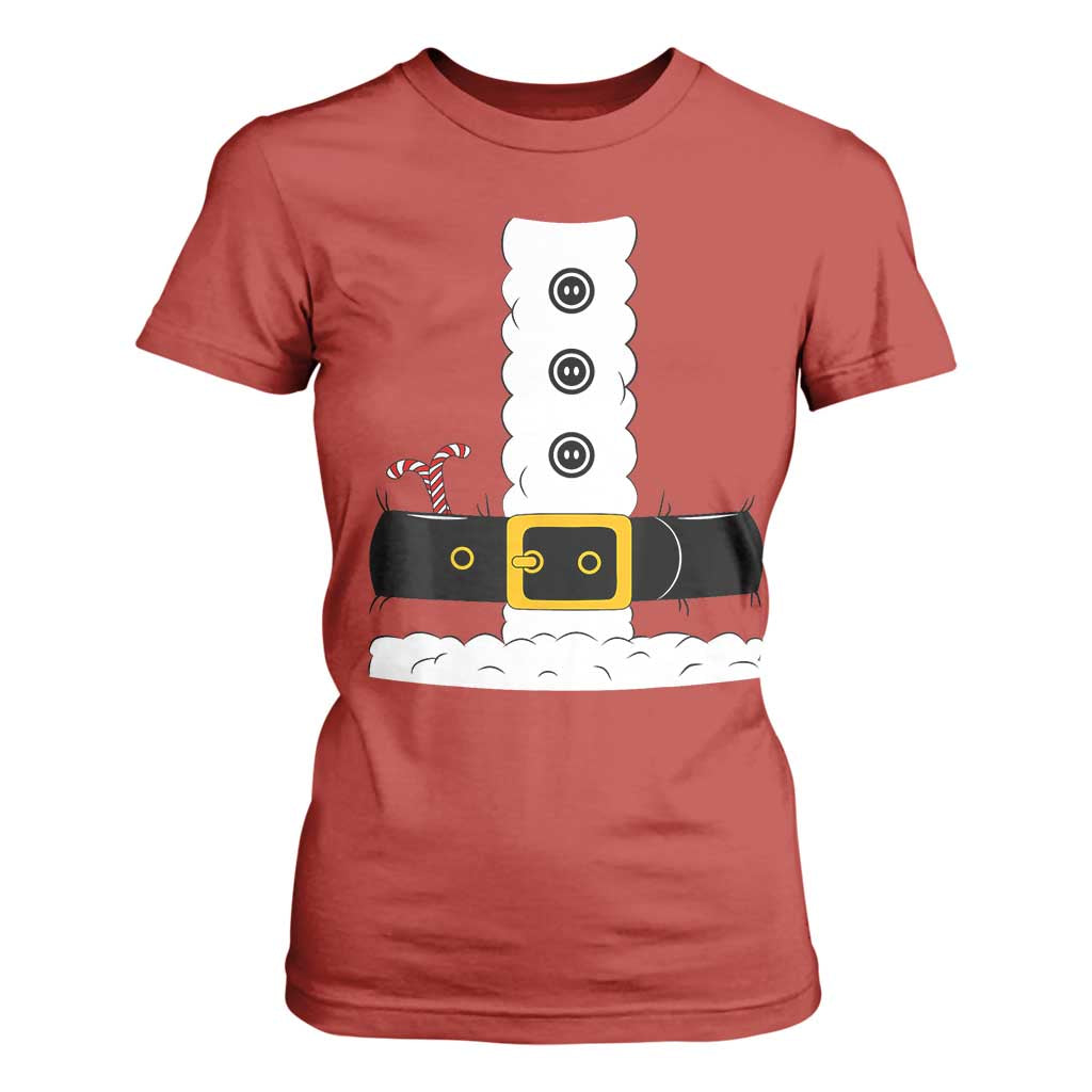 Santa Claus Suit Costume T Shirt For Women Retro Festive Christmas Vibe TS02 Red Print Your Wear