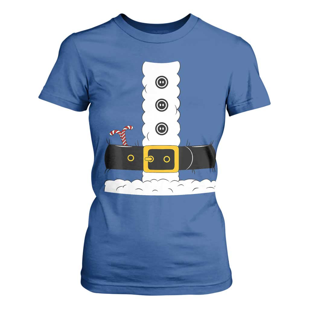 Santa Claus Suit Costume T Shirt For Women Retro Festive Christmas Vibe TS02 Royal Blue Print Your Wear