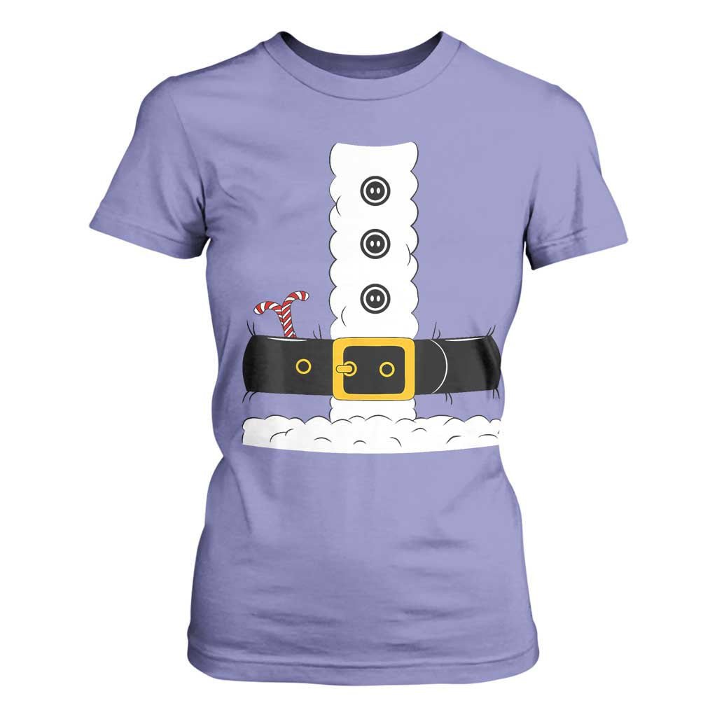 Santa Claus Suit Costume T Shirt For Women Retro Festive Christmas Vibe TS02 Violet Print Your Wear
