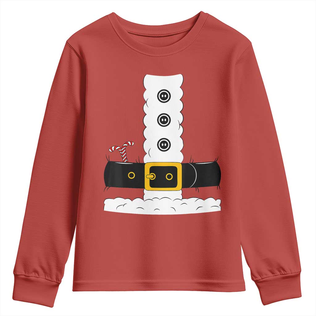 Santa Claus Suit Costume Youth Sweatshirt Retro Festive Christmas Vibe TS02 Red Print Your Wear