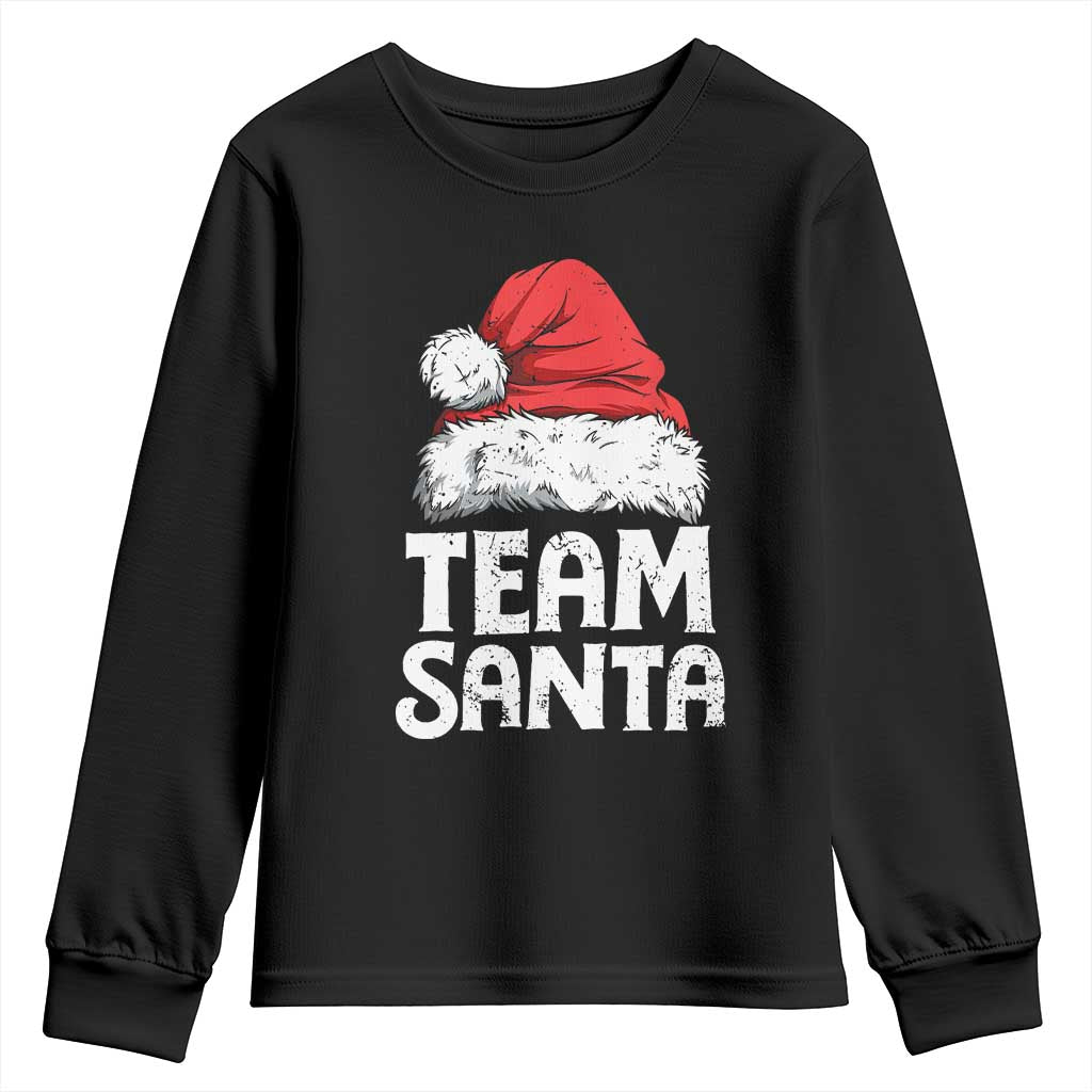 Team Santa Youth Sweatshirt Christmas Squad Family Matching Pajamas TS02 Black Print Your Wear