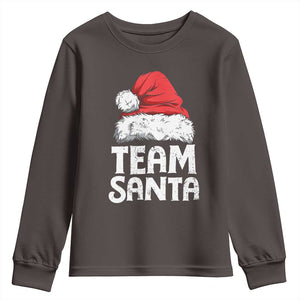 Team Santa Youth Sweatshirt Christmas Squad Family Matching Pajamas TS02 Dark Chocolate Print Your Wear