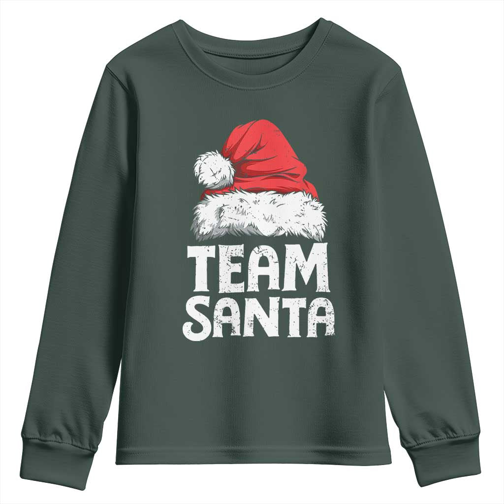 Team Santa Youth Sweatshirt Christmas Squad Family Matching Pajamas TS02 Dark Forest Green Print Your Wear