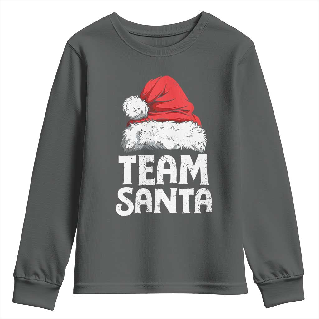 Team Santa Youth Sweatshirt Christmas Squad Family Matching Pajamas TS02 Dark Heather Print Your Wear