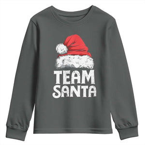 Team Santa Youth Sweatshirt Christmas Squad Family Matching Pajamas TS02 Dark Heather Print Your Wear