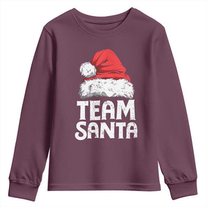 Team Santa Youth Sweatshirt Christmas Squad Family Matching Pajamas TS02 Maroon Print Your Wear