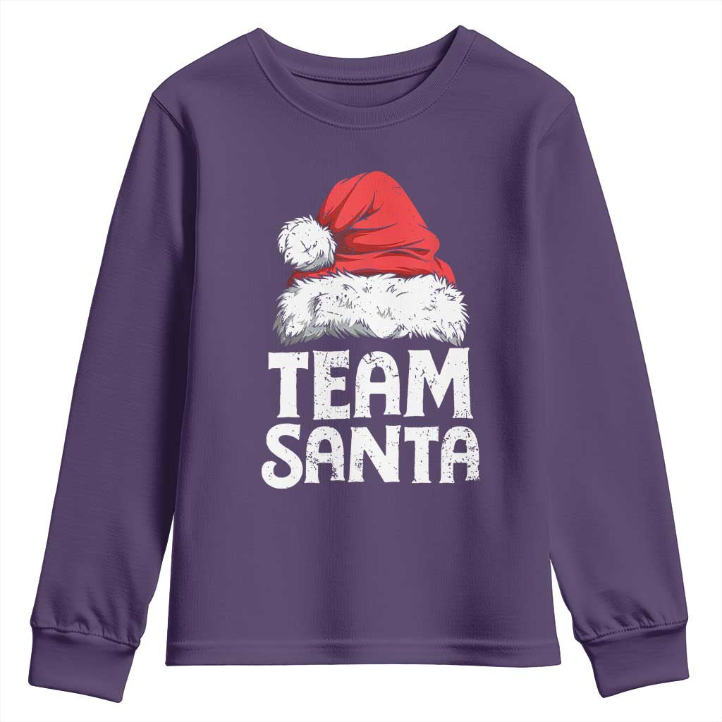 Team Santa Youth Sweatshirt Christmas Squad Family Matching Pajamas TS02 Purple Print Your Wear