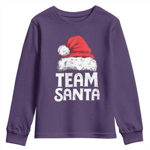 Team Santa Youth Sweatshirt Christmas Squad Family Matching Pajamas TS02 Purple Print Your Wear