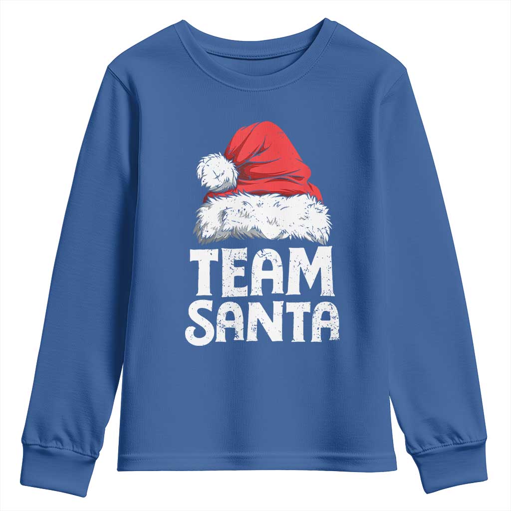 Team Santa Youth Sweatshirt Christmas Squad Family Matching Pajamas TS02 Royal Blue Print Your Wear