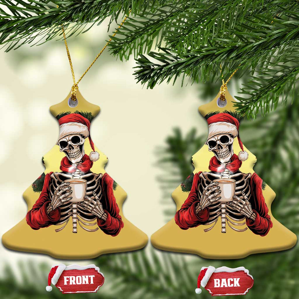 Skeleton Christmas Christmas Ornament Dead Inside But Caffeinated Coffee Lover Xmas Vibe TS02 Christmas Tree Gold Print Your Wear