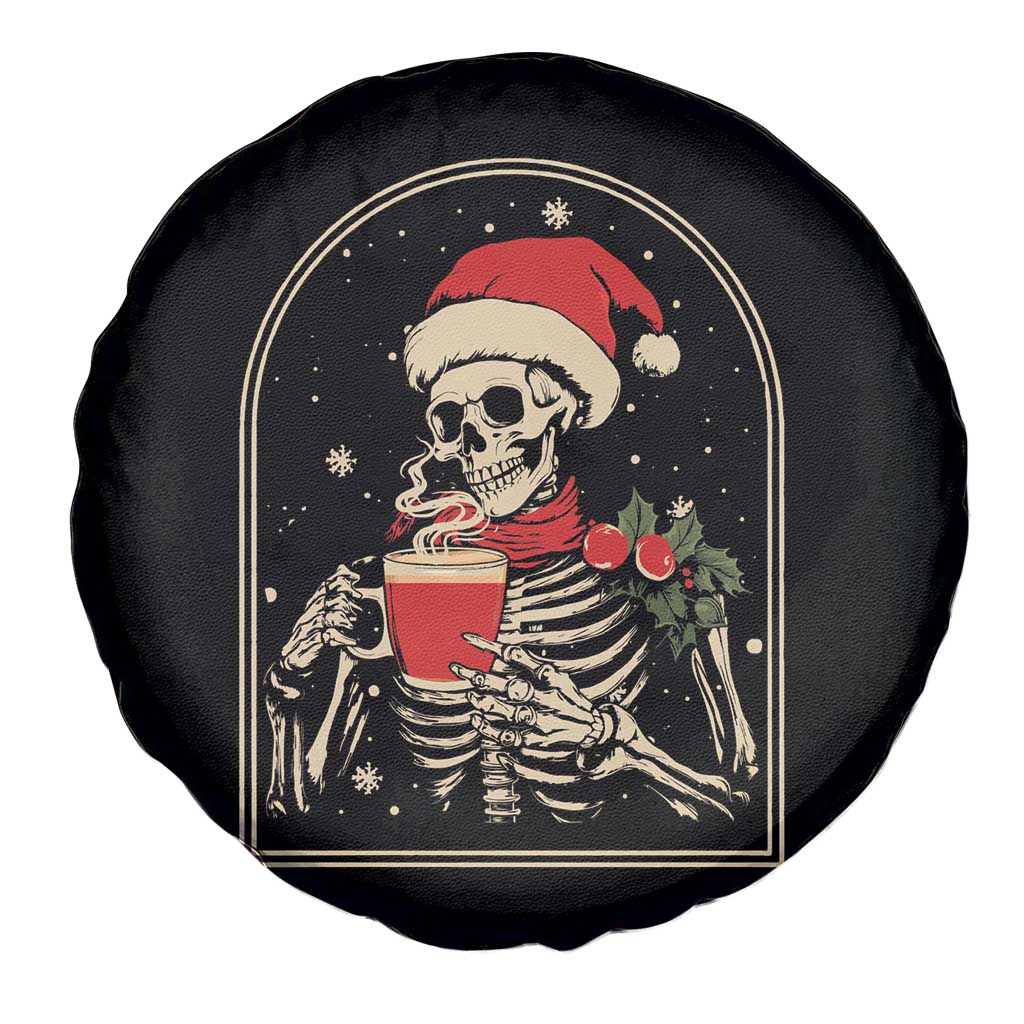 Skeleton Christmas Spare Tire Cover Dead Inside But Caffeinated Coffee Addict Xmas Vibe TS02 Print Your Wear