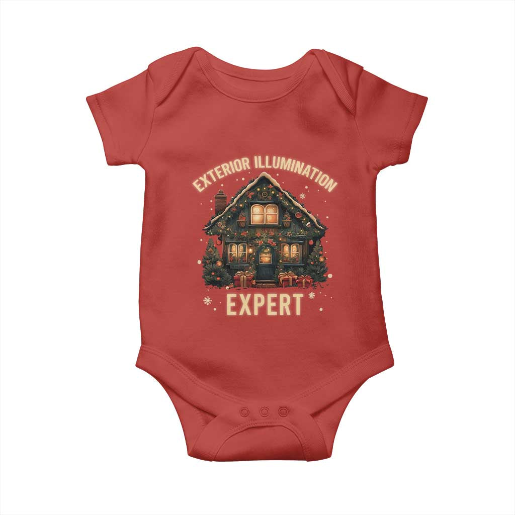 Funny Christmas Baby Onesie Exterior Illumination Expert Xmas Lights Home Decor TS02 Red Print Your Wear
