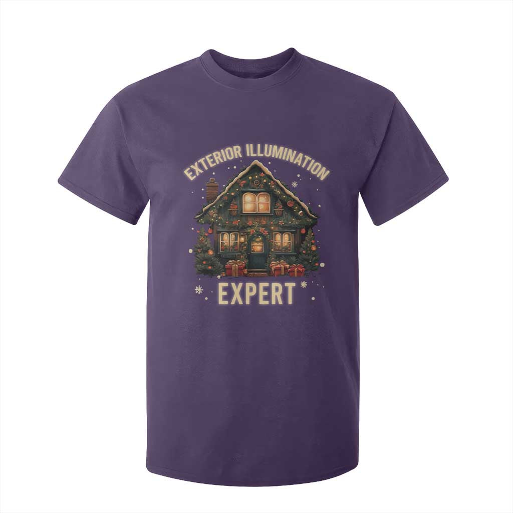 Funny Christmas T Shirt For Kid Exterior Illumination Expert Xmas Lights Home Decor TS02 Purple Print Your Wear