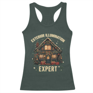 Funny Christmas Racerback Tank Top Exterior Illumination Expert Xmas Lights Home Decor TS02 Dark Forest Green Print Your Wear