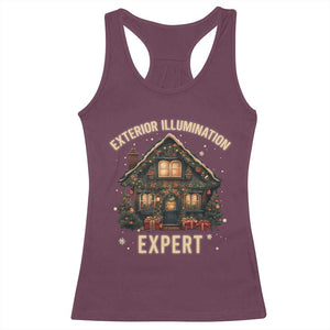 Funny Christmas Racerback Tank Top Exterior Illumination Expert Xmas Lights Home Decor TS02 Maroon Print Your Wear