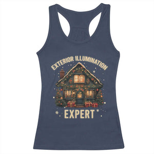 Funny Christmas Racerback Tank Top Exterior Illumination Expert Xmas Lights Home Decor TS02 Navy Print Your Wear
