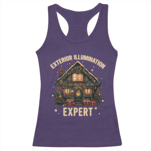 Funny Christmas Racerback Tank Top Exterior Illumination Expert Xmas Lights Home Decor TS02 Purple Print Your Wear