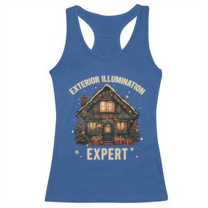 Funny Christmas Racerback Tank Top Exterior Illumination Expert Xmas Lights Home Decor TS02 Royal Blue Print Your Wear