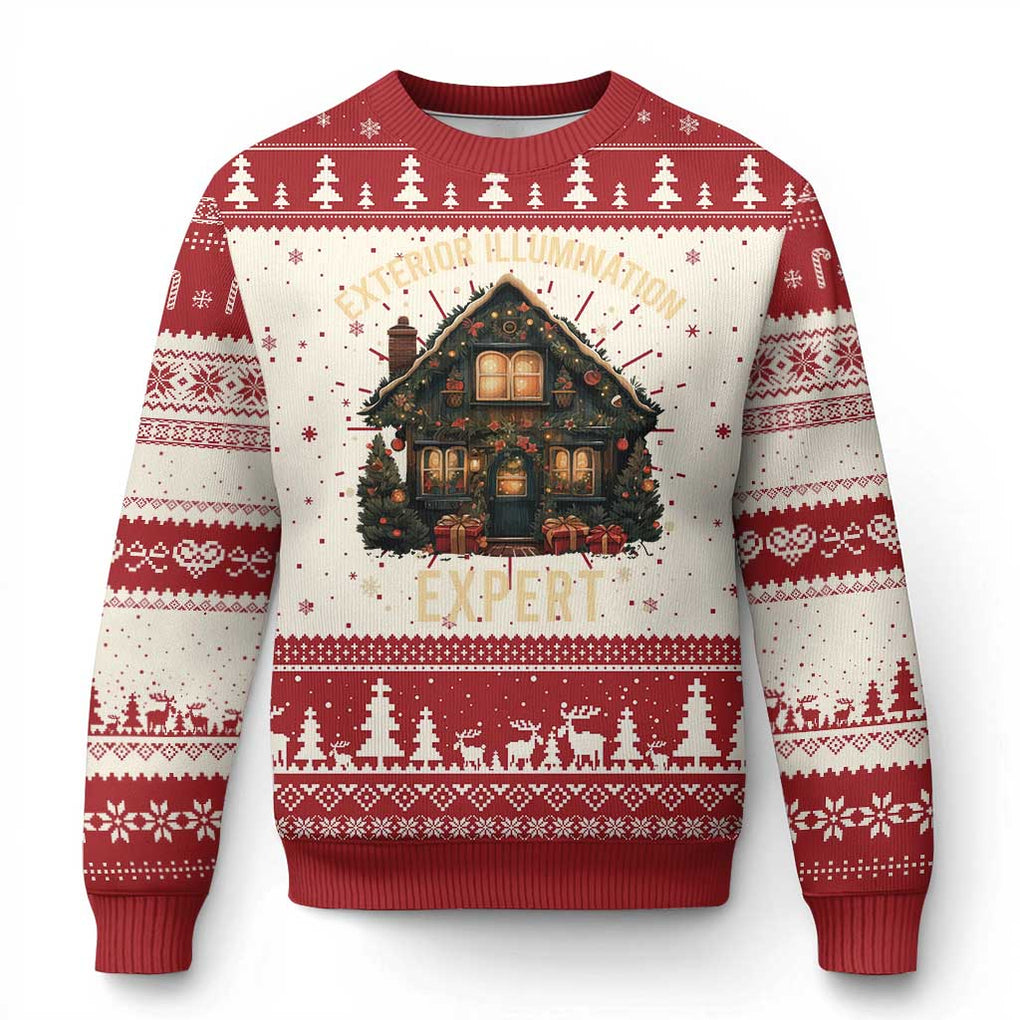 Funny Christmas Ugly Christmas Sweater Exterior Illumination Expert Xmas Lights Home Decor TS02 Red Print Your Wear