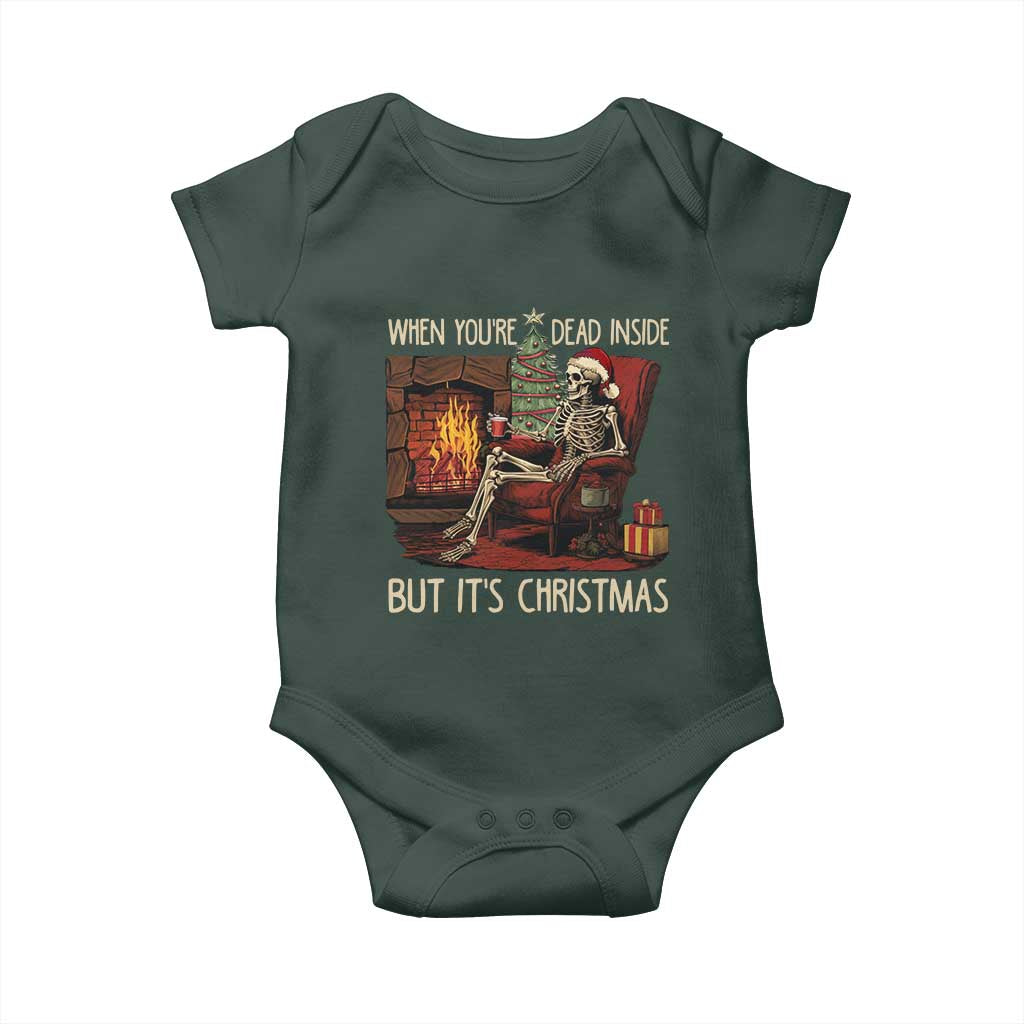 Skeleton Christmas Baby Onesie When You're Dead Inside But It's Xmas Chillin' TS02 Print Your Wear
