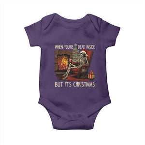 Skeleton Christmas Baby Onesie When You're Dead Inside But It's Xmas Chillin' TS02 Purple Print Your Wear