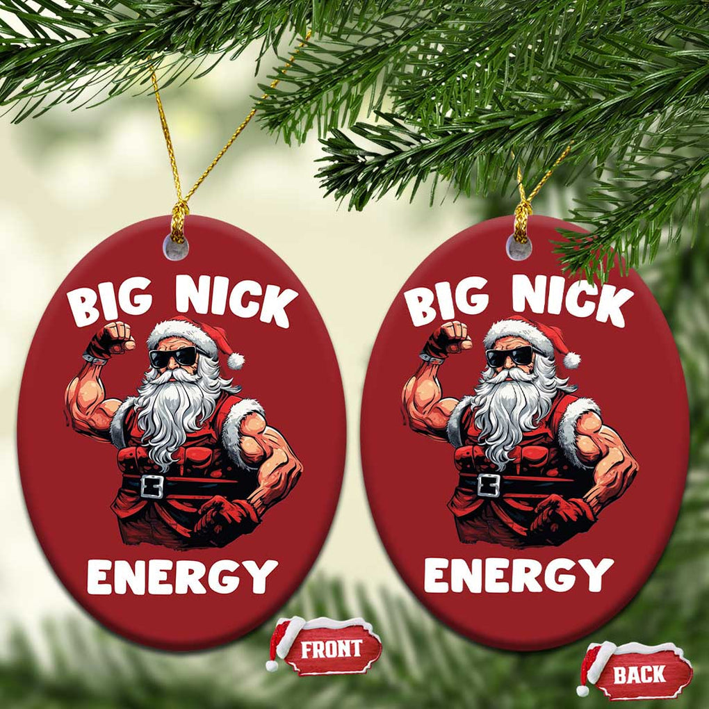 Cool Santa Claus Christmas Ornament Big Nick Energy TS02 Oval Red Print Your Wear