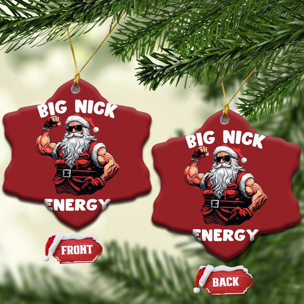 Cool Santa Claus Christmas Ornament Big Nick Energy TS02 Snow Flake Red Print Your Wear