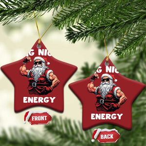 Cool Santa Claus Christmas Ornament Big Nick Energy TS02 Star Red Print Your Wear