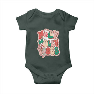 Groovy Christmas Baby Onesie Holly Jolly Vibes TS02 Print Your Wear