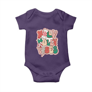 Groovy Christmas Baby Onesie Holly Jolly Vibes TS02 Purple Print Your Wear