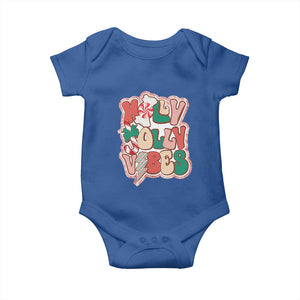 Groovy Christmas Baby Onesie Holly Jolly Vibes TS02 Royal Blue Print Your Wear
