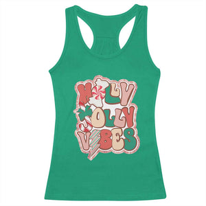 Groovy Christmas Racerback Tank Top Holly Jolly Vibes TS02 Irish Green Print Your Wear