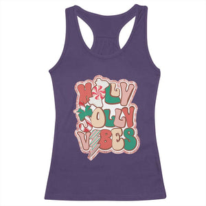 Groovy Christmas Racerback Tank Top Holly Jolly Vibes TS02 Purple Print Your Wear
