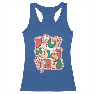 Groovy Christmas Racerback Tank Top Holly Jolly Vibes TS02 Royal Blue Print Your Wear