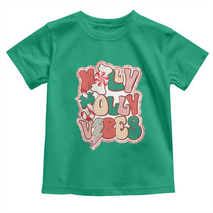Groovy Christmas Toddler T Shirt Holly Jolly Vibes TS02 Irish Green Print Your Wear