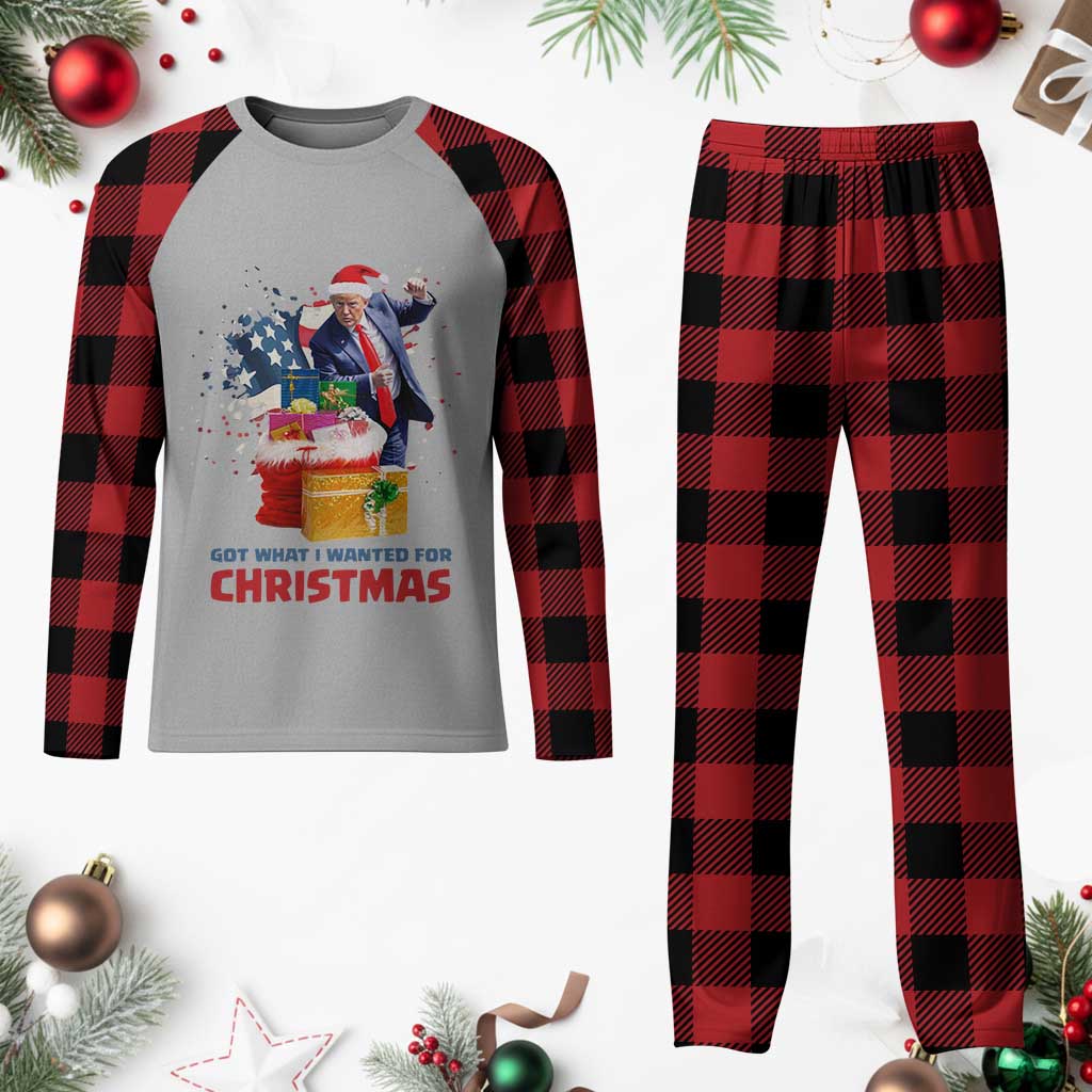 Christmas Trump Plaid Pajama Set Got What I Wanted For Xmas 47th President American Flag TS02 Buffalo Plaid Print Your Wear