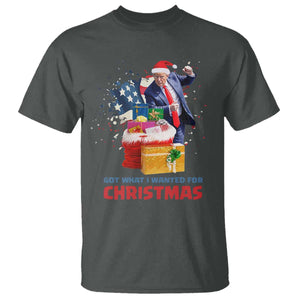 Christmas Trump T Shirt Got What I Wanted For Xmas 47th President American Flag TS02 Dark Heather Print Your Wear