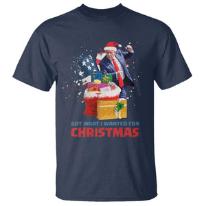 Christmas Trump T Shirt Got What I Wanted For Xmas 47th President American Flag TS02 Navy Print Your Wear