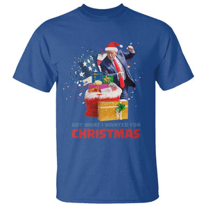 Christmas Trump T Shirt Got What I Wanted For Xmas 47th President American Flag TS02 Royal Blue Print Your Wear
