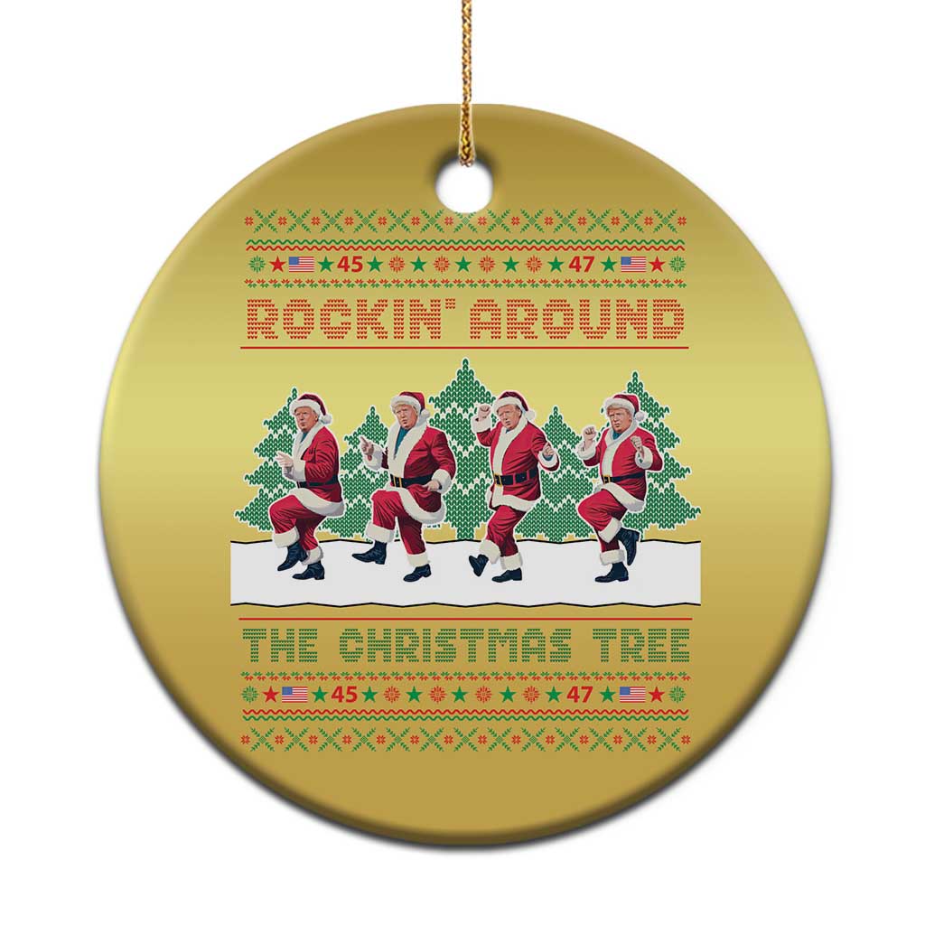 Xmas Trump Dance Christmas Ornament Rocking Around The Christmas Tree US President Dancing TS02 Print Your Wear