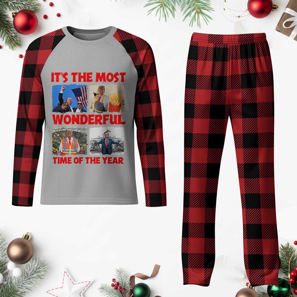 Christmas Trump Plaid Pajama Set It's The Most Wonderful Time Of The Year TS02 Buffalo Plaid Print Your Wear