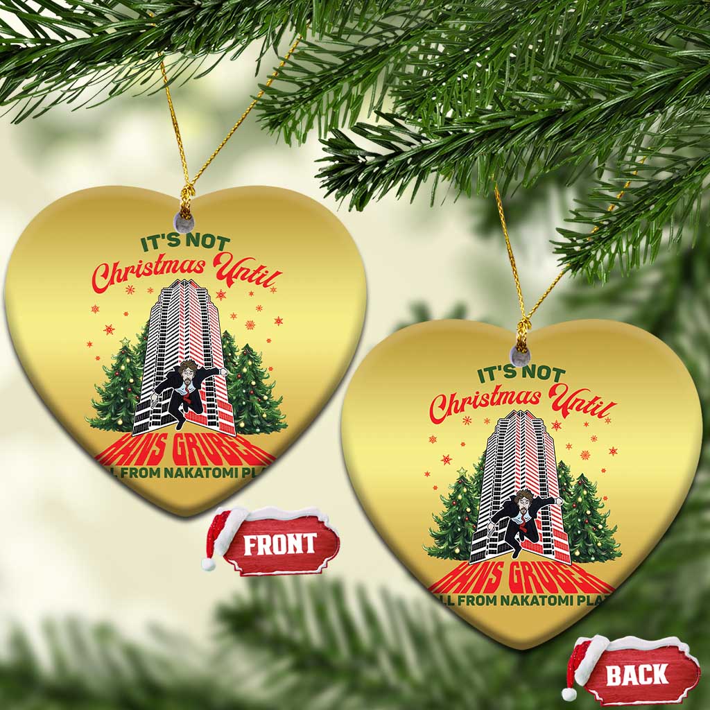 Nakatomi Plaza 1988 Christmas Ornament It's Not Christmas Until Hans Gruber Fall Xmas Party TS02 Heart Gold Print Your Wear