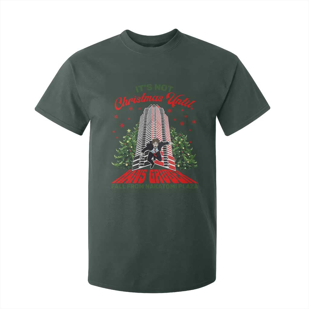 Nakatomi Plaza 1988 T Shirt For Kid It's Not Christmas Until Hans Gruber Fall Xmas Party TS02 Dark Forest Green Print Your Wear