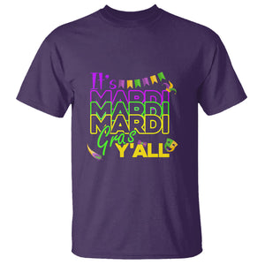 It's Mardi Gras Y'all T Shirt Shrove Tuesday Beads Blings Costume TS02 Purple Printyourwear