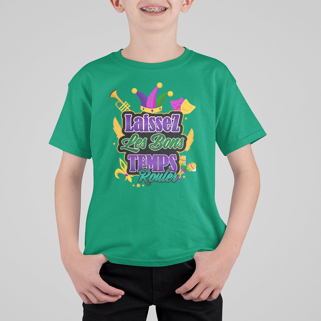 Mardi Gras T Shirt For Kid Laissez Les Bons Temps Rouler New Orleans Louisiana Parade TS02 Irish Green Printyourwear