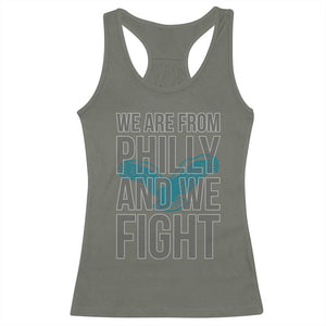 Philadelphia Spirit Racerback Tank Top We Are From Philly And We Fight TS02 Military Green Print Your Wear